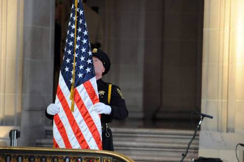 December 17, 2017 - San Francisco, California, USA - San Francisco Public Safety Color Guard San Francisco USA - ZUMAw332 20171217_zap_w332_007 Copyright: xNealxWatersx