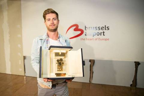 director Lukas Dhont pictured during the return after the Festival de Cannes film festival, Sunday 20 May 2018 at Brussels Airport in Zaventem. Belgian director Dhont won the Camera d Or (Golden Camera) debut prize for his film Girl .  JAMESxARTHURxGEKIERE 05349192