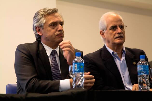 October 27, 2016 - Buenos Aires, Buenos Aires, Argentina - Alberto Fernandez pre-candidate for president of Argentina with Jorge Taiana in the tribute for the death of Nestor Kirchner on October 27, 2016. Buenos Aires Argentina - ZUMAn230 20161027_zaa_n230_301 Copyright: xCarolxSmiljanx
