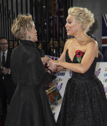 October 30, 2021, London, United Kingdom: Sharon Stone and Hannah Waddingham attend the Pride of Britain awards in partnership with TSB at the Grosvenor House Hotel, Park Street in London. London United Kingdom - ZUMAs197 20211030_zaa_s197_567 Copyright: xGaryxMitchellx