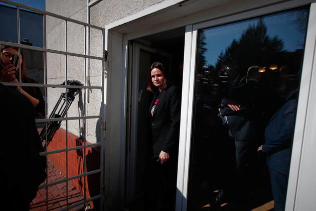 Belarusian Opposition Leader Sviatlana Tsikhanouskaya Visit To Warsaw Visit by Belarusian opposition leader Sviatlana Tsikhanouskaya to the Belarusian House in Warsaw, Poland on 24 March, 2022. Warsaw Poland Copyright: xSTRx originalFilename: arriens-visitbyb220324_npQgd