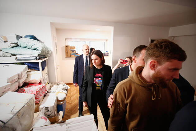 Belarusian Opposition Leader Sviatlana Tsikhanouskaya Visit To Warsaw Visit by Belarusian opposition leader Sviatlana Tsikhanouskaya to the Belarusian House in Warsaw, Poland on 24 March, 2022. Warsaw Poland Copyright: xSTRx originalFilename: arriens-visitbyb220324_npYUo