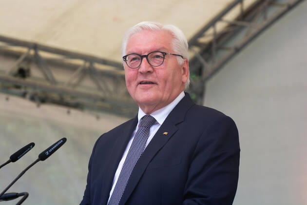 Frank-Walter Steinmeierï¼apresident Of Germany, Visits The Opening Of Villa Hammerschmidt In Bonn Frank-Walter Steinmeierï¼apresident of Germany is seen speaking on the stage during the opening day of Villa Hammerschmidt in Bonn, Germany on June18ï¼a2022 Bonn Germany Copyright: xYingxTangx originalFilename: tang-notitle220618_npiAb