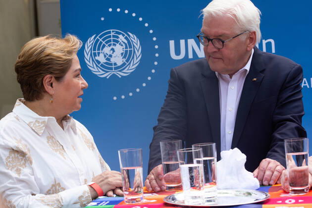 Frank-Walter Steinmeierï¼apresident Of Germany, Visits The Opening Of Villa Hammerschmidt In Bonn Frank-Walter Steinmeierï¼apresident of Germany is seen talking to UN climate change executive secretary Patricia Espinosa at UN climate changeinformation booth during the opening day of Villa Hammerschmidt in Bonn, Germany on June18ï¼a2022 Bonn Germany Copyright: xYingxTangx originalFilename: tang-notitle220618_npzBa