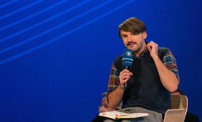 FRANKFURT AM MAIN, Germany - October 16 2019: Sasa Stanisic at 71st Frankfurt Book Fair Buchmesse Frankfurt FRANKFURT AM MAIN, Germany - October 16 2019: Sasa Stanisic (*1978, Bosnian-German writer) at 71st Frankfurt Book Fair Buchmesse Frankfurt Copyright: xZoonar.com MarkusxWissmannx zoonar_14523480