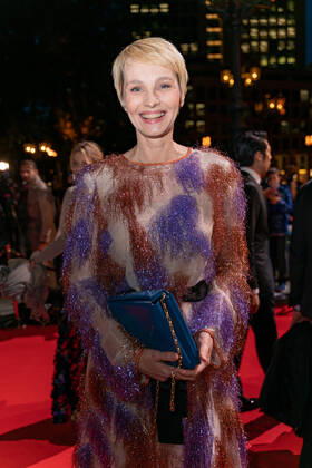 FRANKFURT AM MAIN, Germany - October 18 2019: Susann Atwell at the Hessischer Film- und Kinopreis 2019, Red Carpet, Frankfurt am Main FRANKFURT AM MAIN, Germany - October 18 2019: Susann Atwell (*1968, German television presenter) arriving at the red carpet at the Hessischer Film- und Kinopreis 2019, Red Carpet, Frankfurt am Main Copyright: xZoonar.com MarkusxWissmannx zoonar_14549184