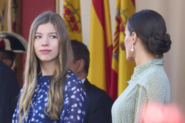 12-10-2022 Madrid Princess Sofia and Queen Letizia attend the military parade during the Dia de la Hispanidad, the national day, at Paseo de la Castellana in Madrid. No Spain  Copyright: xPPEx
