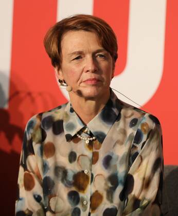 22.10.2022 Frankfurt am Main, Messe Frankfurter Buchmesse 2022 Die First-Ladies der Ukraine und Deutschland Olena Selenska und Elke Büdenbender stellen das (Hör-)Buchprojekt Better Time Stories vor und starten offiziell die deutsche Spendenkampagne Bild zeigt: Elke Büdenbender