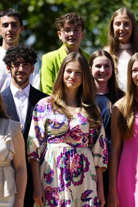 14-07-2023 Madrid Princess Leonor and Princess Sofia during a meeting with the board of the Spanish committee of the United World College foundation, sponsors of the scholarships for students, at La Zarzuela palace in Madrid. No Spain Copyright: xPPEx