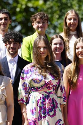 14-07-2023 Madrid Princess Leonor and Princess Sofia during a meeting with the board of the Spanish committee of the United World College foundation, sponsors of the scholarships for students, at La Zarzuela palace in Madrid. No Spain Copyright: xPPEx