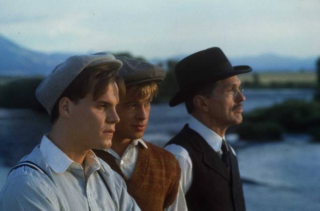 Brad Pitt, Tom Skerritt Brad Pitt and Tom Skerritt in A River runs through it. , Credit:Movie or TV or Production compa Avalon  Copyright: xMoviexorxTVxorxProductionxxcompax xAvalonx 0515728400