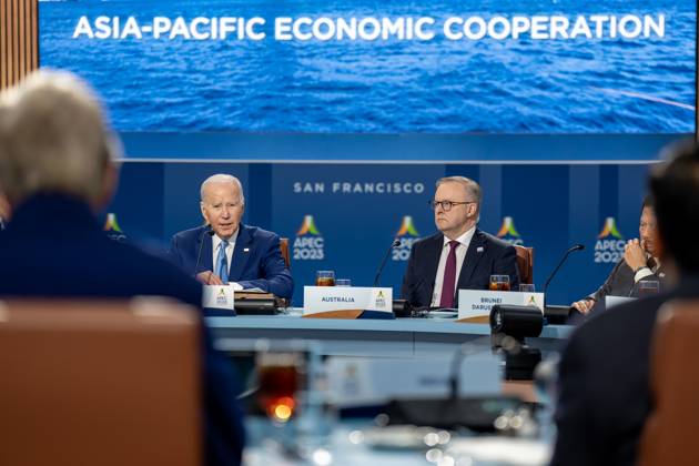 November 16, 2023, San Francisco, California, USA: U.S. President JOE BIDEN and Australian Prime Minister ANTHONY ALBANESE during the APEC Summit. San Francisco USA - ZUMA 20231116_new_z03_064 Copyright: xWhitexHousex