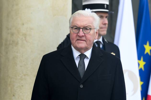 Frank Walter Steinmeier President of Germany arrives at the Elysee Palace after a ceremony for late European Commission president Jacques Delors, Friday, Jan. 5, 2024 in Paris. Jacques Delors, a Paris bank messenger s son who became the visionary and builder of a more unified Europe in his momentous decade as chief executive of the European Union, has died in Paris last week. He was 98. NEWS : dà jeuner au Palais de l Elysà e dans le cadre de l hommage national à M. Jacques Delors - 05 01 2024 LionelUrman Panoramic