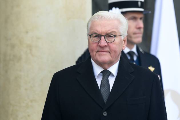 Frank Walter Steinmeier President of Germany arrives at the Elysee Palace after a ceremony for late European Commission president Jacques Delors, Friday, Jan. 5, 2024 in Paris. Jacques Delors, a Paris bank messenger s son who became the visionary and builder of a more unified Europe in his momentous decade as chief executive of the European Union, has died in Paris last week. He was 98. NEWS : dà jeuner au Palais de l Elysà e dans le cadre de l hommage national à M. Jacques Delors - 05 01 2024 LionelUrman Panoramic
