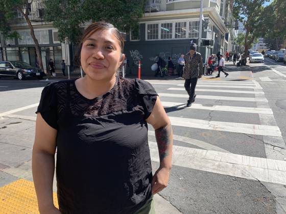 September 28, 2023, San Francisco, California, USA: Juana Ramos, an Organizer with Coalition on Homelessness, shown in the Tenderloin District in San Francisco, California on Thursday, September 28, 2023. Ramos was once homeless herself, with her two kids and her husband. The city of San Francisco has come under a lot of attack for how it is handling the homeless, drug and retail fallout in Downtown San Francisco. San Francisco USA - ZUMAm117 20230928_zaf_m117_029 Copyright: xDavidxG.xMcIntyrex