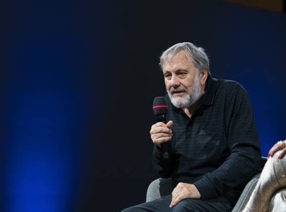 FRANKFURT AM MAIN, Germany - October 18 2023: Slavoj Žižek auf der 75. Frankfurter Buchmesse FRANKFURT AM MAIN, Germany - October 18 2023: Slavoj Žižek (*1949, ) auf der Bühne auf der 75. Frankfurter Buchmesse Copyright: xZoonar.com MarkusxWissmannx 20943825