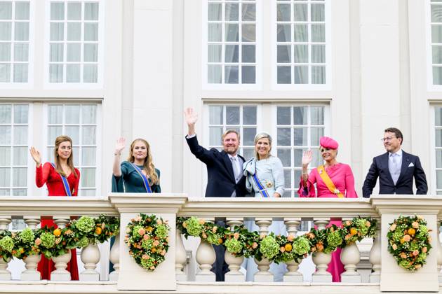 Den Haag, The Netherlands, 2024-09-17 14:22:26 THE HAGUE, 17-09-2024, Noordeinde PalaceKing Willem Alexander and Queen Maxima with Princess Amalia and Princess Alexia and Prince Constantijn with Princess Laurentien during Princess Day on the balcony of Noordeinde Palace PHOTO: NL Beeld Patrick van Emst Credit: NL Beeld Patrick van Emst  Copyright: xx x