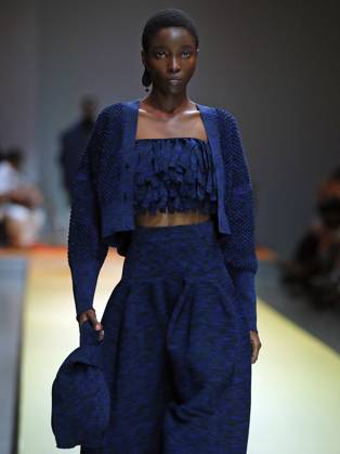 PFW - CFCL Runway A model walks the runway during the CFCL Womenswear Spring-Summer 2025 show as part of Paris Fashion Week on September 23, 2024 in Paris, France. Photo by Alain-Gil Gonzalez ABACAPRESS.COM Paris France Copyright: xGonzalezxAlain-Gil ABACAx