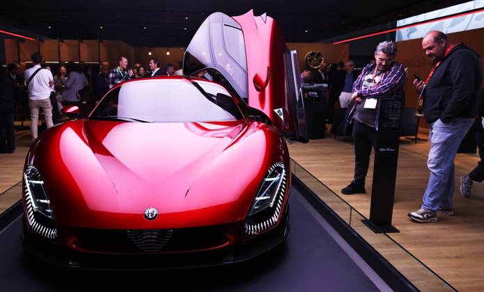 (241014) -- PARIS, Oct. 14, 2024 -- People visit the 2024 Paris Motor Show in Paris, France, on Oct. 14, 2024. The 2024 Paris Motor Show kicked off here on Monday, which is expected to attract 500,000 visitors over its seven-day run. ) FRANCE-PARIS-AUTO SHOW GaoxJing