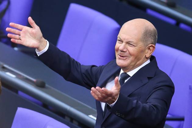 News Bilder des Tages Berlin, Deutschland, 13.11.2024: Deutscher Bundestag: 199. Bundestagssitzung: Bundeskanzler Olaf Scholz (SPD) ist in den Bundestag gekommen, um eine Regierungserklärung abzugeben. Copyright: xdtsxNachrichtenagenturx dts_51140