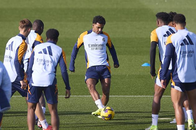 Real Madrid CF Training Session and Press Conference in Madrid, Spain - 03 Dec 2024 Rodrygo Goes of Real Madrid CF seen in action during the training session on the eve of the 2024 2025 La Liga EA Sports week 19 football match between Athletic Club and Real Madrid CF at Ciudad Real Madrid. Madrid Spain Copyright: xFedericoxTitonex xSOPAxImagesx FTITONE_0021