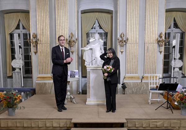 STOCKHOLM, SWEDEN 20241207 Mats Malm, Permanent President of the Swedish Academy, and Nobel Laureate in Literature Han Kang after this years Nobel Prize Lecture in Literature at the Swedish Academy on Saturday STOCKHOLM SWEDEN x10050x Copyright: xPontusxLundahl TTx NOBELFÖRELÄSNING LITTERATUR 2024 eTSoyFZV_HU