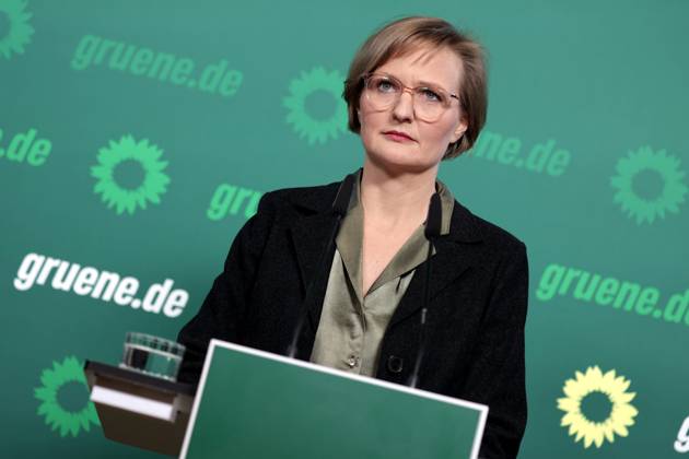 Franziska Brandner, Co-Vorsitzende von Buendnis 90 Die Gruenen, PK nach den Gremiensitzungen und dem Fall Gelbhaar, DEU, Berlin, 20.01.2025