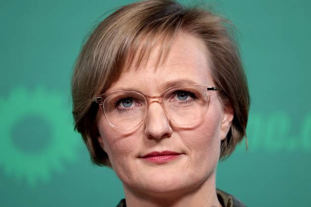 Franziska Brandner, Co-Vorsitzende von Buendnis 90 Die Gruenen, PK nach den Gremiensitzungen und dem Fall Gelbhaar, DEU, Berlin, 20.01.2025