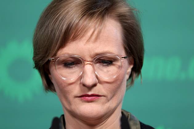 Franziska Brandner, Co-Vorsitzende von Buendnis 90 Die Gruenen, PK nach den Gremiensitzungen und dem Fall Gelbhaar, DEU, Berlin, 20.01.2025