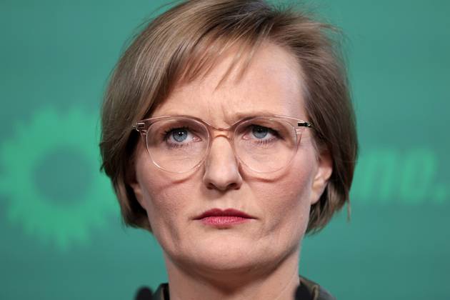 Franziska Brandner, Co-Vorsitzende von Buendnis 90 Die Gruenen, PK nach den Gremiensitzungen und dem Fall Gelbhaar, DEU, Berlin, 20.01.2025