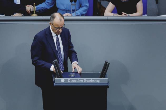 Friedrich Merz (CDU), Bundeskanzler, aufgenommen im Rahmen der ersten Regierungserklaerung im Deutschen Bundestag als Bundeskanzler in Berlin, 14.05.2025. Berlin Deutschland Copyright: xFlorianxGaertnerx
