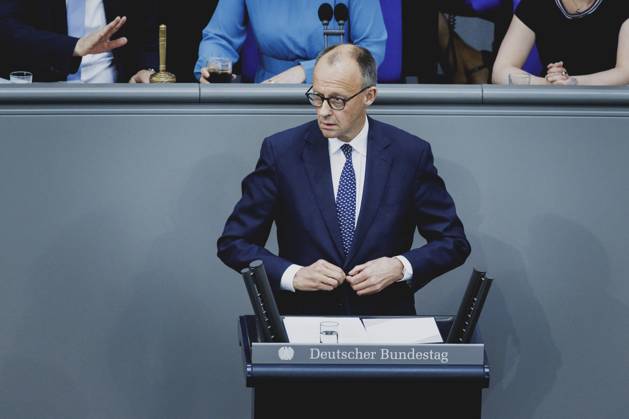 Friedrich Merz (CDU), Bundeskanzler, aufgenommen im Rahmen der ersten Regierungserklaerung im Deutschen Bundestag als Bundeskanzler in Berlin, 14.05.2025. Berlin Deutschland Copyright: xFlorianxGaertnerx