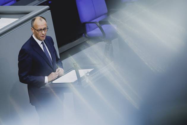 Friedrich Merz (CDU), Bundeskanzler, aufgenommen im Rahmen der ersten Regierungserklaerung im Deutschen Bundestag als Bundeskanzler in Berlin, 14.05.2025. Berlin Deutschland Copyright: xFlorianxGaertnerx