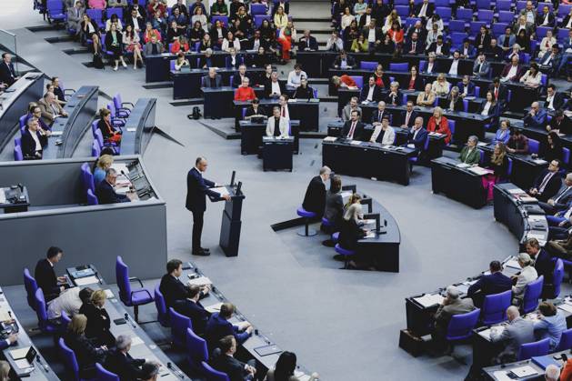 Friedrich Merz (CDU), Bundeskanzler, aufgenommen im Rahmen der ersten Regierungserklaerung im Deutschen Bundestag als Bundeskanzler in Berlin, 14.05.2025. Berlin Deutschland Copyright: xFlorianxGaertnerx