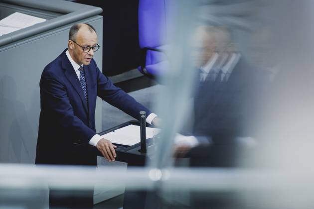 Friedrich Merz (CDU), Bundeskanzler, aufgenommen im Rahmen der ersten Regierungserklaerung im Deutschen Bundestag als Bundeskanzler in Berlin, 14.05.2025. Berlin Deutschland Copyright: xFlorianxGaertnerx