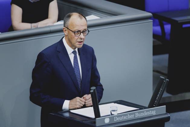 Friedrich Merz (CDU), Bundeskanzler, aufgenommen im Rahmen der ersten Regierungserklaerung im Deutschen Bundestag als Bundeskanzler in Berlin, 14.05.2025. Berlin Deutschland Copyright: xFlorianxGaertnerx