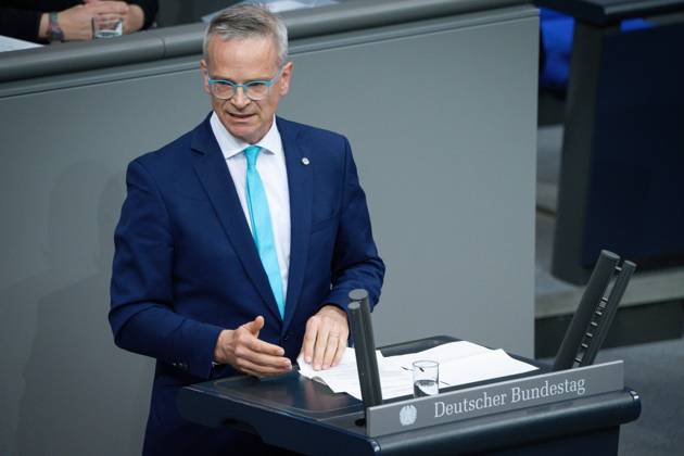 Deutscher Bundestag, 10. Plenarsitzung Markus Reichel (CDU) im Portrait bei seiner Rede zum Tagesordnungspunkt Aufhebung des Lieferkettensorgfaltspflichtengesetz bei der 10. Sitzung des Deutschen Bundestag in Berlin, 05.06.2025 Berlin Berlin Deutschland