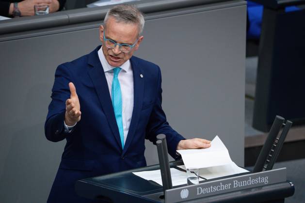 Deutscher Bundestag, 10. Plenarsitzung Markus Reichel (CDU) im Portrait bei seiner Rede zum Tagesordnungspunkt Aufhebung des Lieferkettensorgfaltspflichtengesetz bei der 10. Sitzung des Deutschen Bundestag in Berlin, 05.06.2025 Berlin Berlin Deutschland