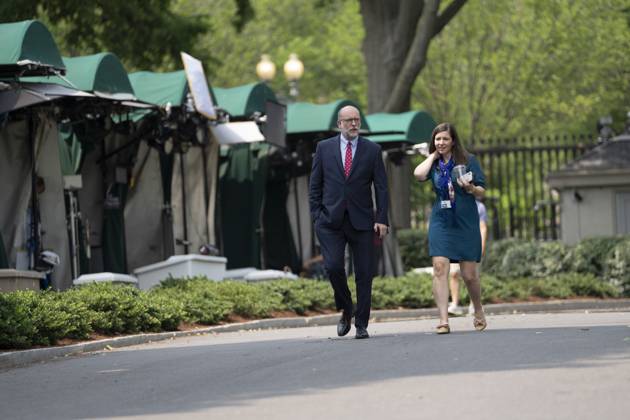 Russell Vought, Director, Office of Management and Budget (OMB) walks from a television interview Russell Vought, Director, Office of Management and Budget (OMB) walks from a television interview at the White House in Washington, DC, June 11, 2025. Credit: Chris Kleponis CNP AdMedia Washington District of Columbia United States of America EDITORIAL USE ONLY Copyright: xx CKB02391 CNP AdMediax admphotostwo936480