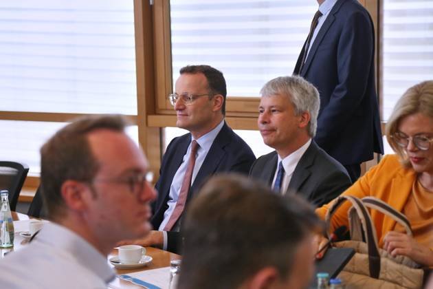 Berlin, Deutschland, 07.07.2025: Konrad-Adenauer-Haus: CDU-Bundesvorstandssitzung: Am Tisch auf der rechten Seite (L-R) Jens Spahn, Steffen Bilger, Julia Klöckner, auf der linken Seite Bastian Schneider, Paul Ziemiak Copyright: xdtsxNachrichtenagenturx dts_73772