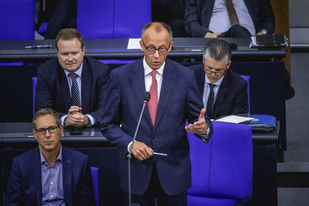 Friedrich Merz (CDU), Bundeskanzler, aufgenommen im Rahmen einer Regierungsbefragung in Berlin, 09.07.2025. Berlin Deutschland Copyright: xJulianexSonntagx