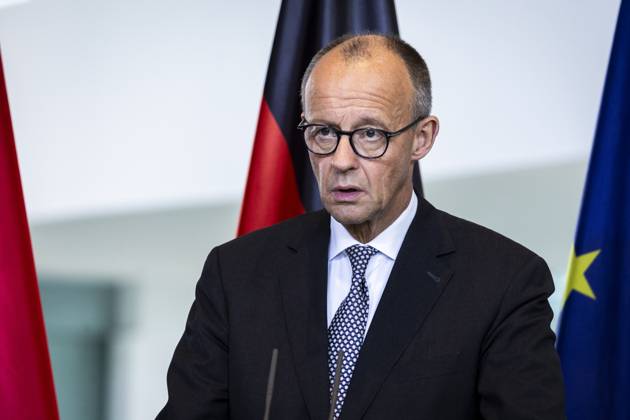 Friedrich Merz (CDU), Bundeskanzler, aufgenommen waehrend einer Pressekonferenz im Bundeskanzleramt in Berlin, 29.07.2025. Berlin Deutschland Copyright: xAmreixSchulzx