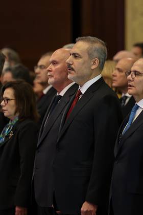 Turkish Foreign Minister Hakan Fidan ANKARA, TURKIYE - DECEMBER 9: Turkish Foreign Minister Hakan Fidan attends the official opening ceremony of the 15th Ambassadors Conference in the capital Ankara, Turkiye on December 9, 2024. Ankara Turkey. Editorial use only. Please get in touch for any other usage. Copyright: x2025xAnadoluxArdaxKücükkayax