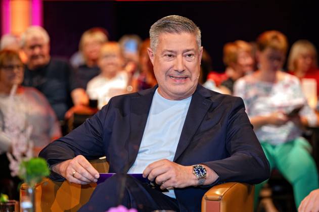 MDR - Riverboat. Moderator Joachim Llambi anläßlich der Aufzeichnung der MDR - Talkshow Riverboat am 05.09.2025 in der Mediacity Leipzig. 20250905ADO0065