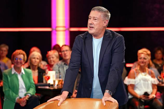 MDR - Riverboat. Moderator Joachim Llambi anläßlich der Aufzeichnung der MDR - Talkshow Riverboat am 05.09.2025 in der Mediacity Leipzig. 20250905ADO0003