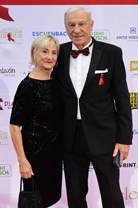 Eduard Geyer mit Ehefrau Angelika Geyer bei der 17. Hope Gala 2025 im Schauspielhaus. Dresden, 27.09.2025