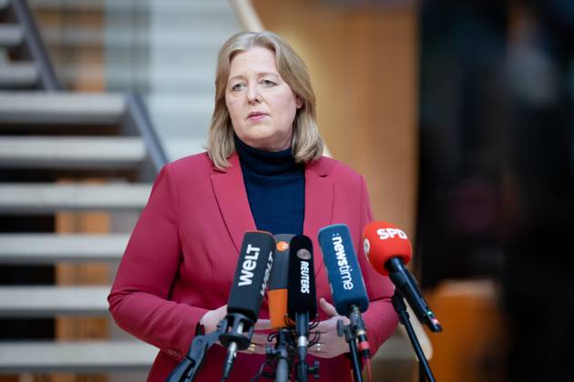 Pressestatement, SPD, Parteivorsitzende, Bärbel Bas Pressestatement, Sozialstaatskommission, SPD, Parteivorsitzende, Bärbel Bas, Willy-Brandt-Haus, Berlin Berlin Berlin GER