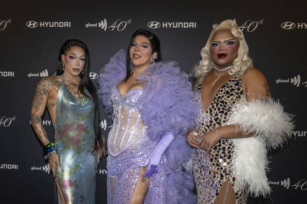 October 10, 2025, New York, New York, United States: (L-R) Dahlia Sin, Aja and Kandy Muse attend GLAAD s 40th Anniversary Gala at Cipriani 25 Broadway in New York City. New York United States - ZUMAs197 20251010_aaa_s197_558 Copyright: xRonxAdarx