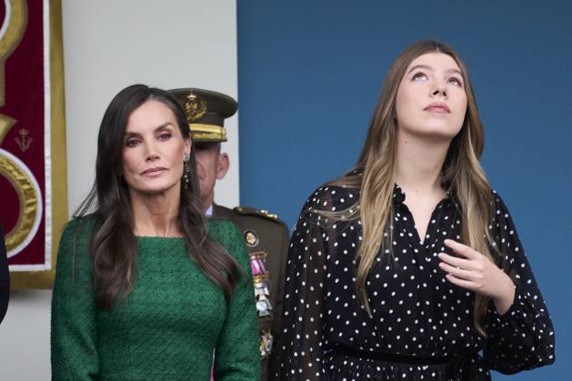 12-10-2025 Madrid Princess Sofia and Queen Letizia attend the tribute ceremony to the national flag and the military parade during the National Day, Dia de la Hispanidad, at Plaza de Canovas del Castillo in Madrid. No Spain  Copyright: xPPEx