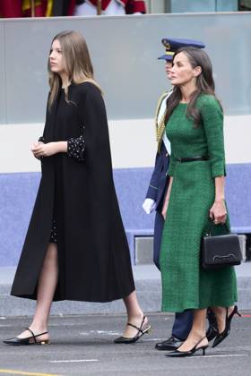12-10-2025 Madrid Princess Sofia and Queen Letizia attend the tribute ceremony to the national flag and the military parade during the National Day, Dia de la Hispanidad, at Plaza de Canovas del Castillo in Madrid. No Spain  Copyright: xPPEx